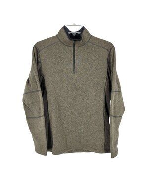KUHL Revel 1/4 Zip Pull over sweater L Fleece Heathered Green